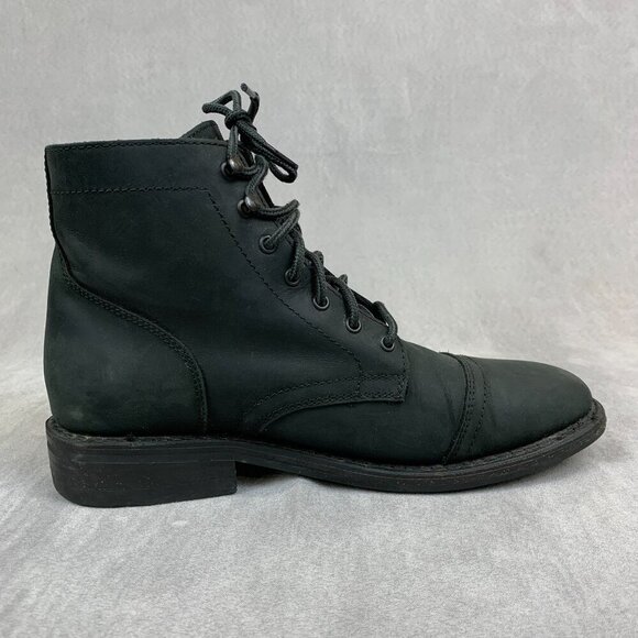 Thursday Boot Co Mens Captain Boots Size 9.5 Black Matte Leather Military Rugged - Picture 7 of 13